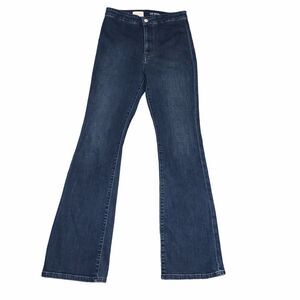 Pilcro High Rise Flare Jeans Dark Indigo Wash 28x31 Boho Preppy Tall Length